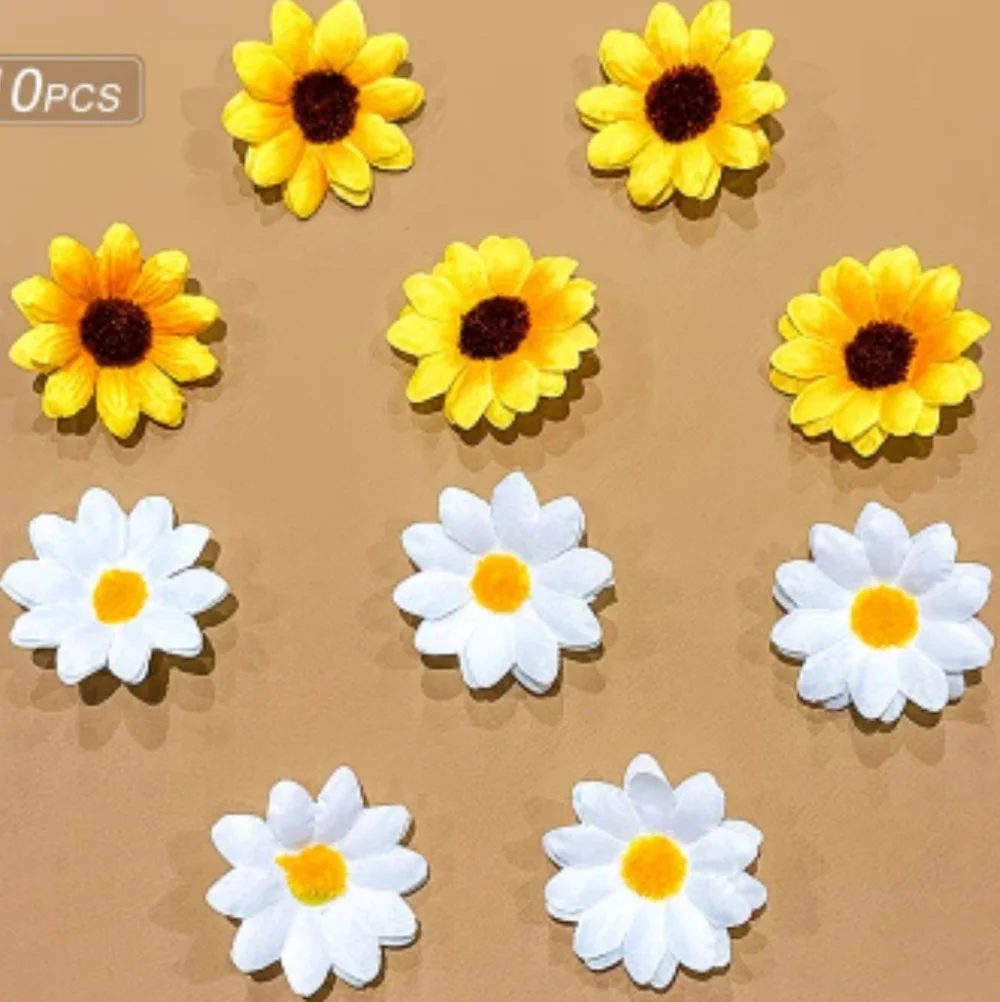 10pcs Hair Clips/Barrettes Set - Yellow & White Flower Clips (OS) NWT!